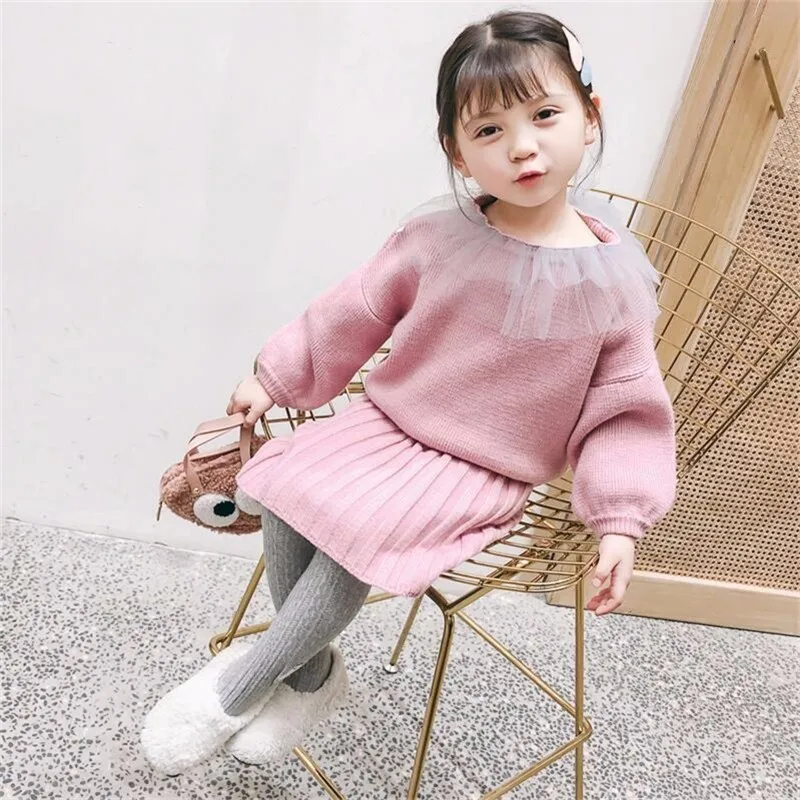 LILIGIRL/комплект вязаной одежды высокого качества для девочек, г. Новая Детская куртка из водного бархата кашемировое платье для детей, осенний костюм из 2 предметов