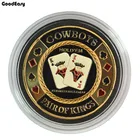 Защита для покерных карт, металлический жетон с пластиковой крышкой, фишка для покера, Техасские ковбои