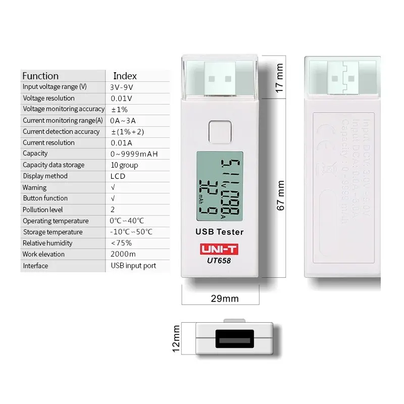 UANME USB Тестер Вольтметр Амперметр цифровой ЖК монитор напряжения измеритель тока