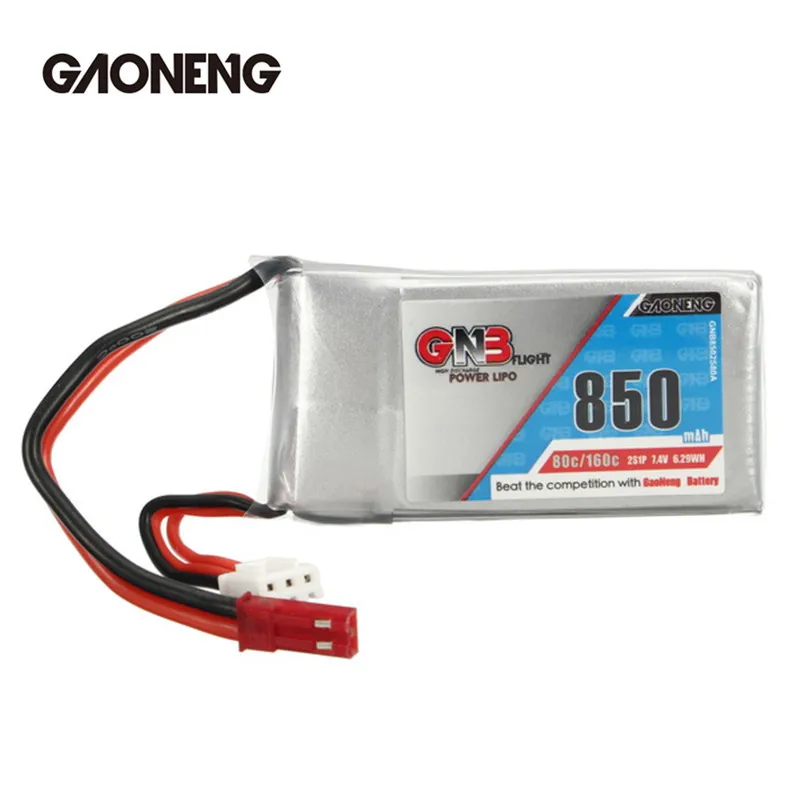 Новое поступление Перезаряжаемые gaoneng ГНБ 7.4 В 850 мАч 2 s 80/160C lipo Батарея JST разъем|jst