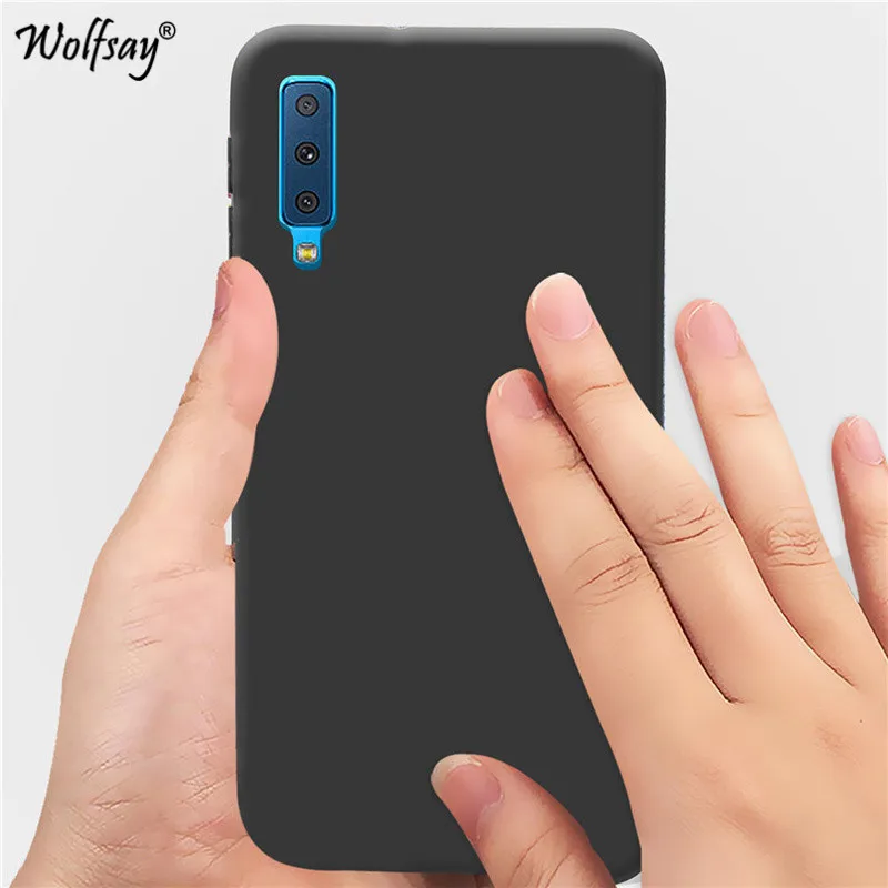 Чехол для Samsung Galaxy A7 2018 мягкий матовый защитный чехол из ТПУ телефона бампер |