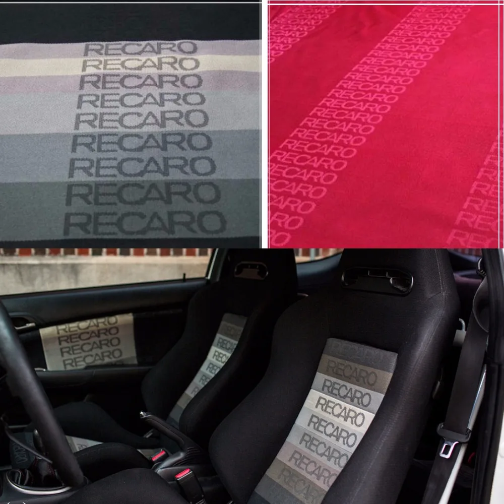 Черный градация Цвет JDM RECARO Ткань для гоночные сиденья двери Панель вставить