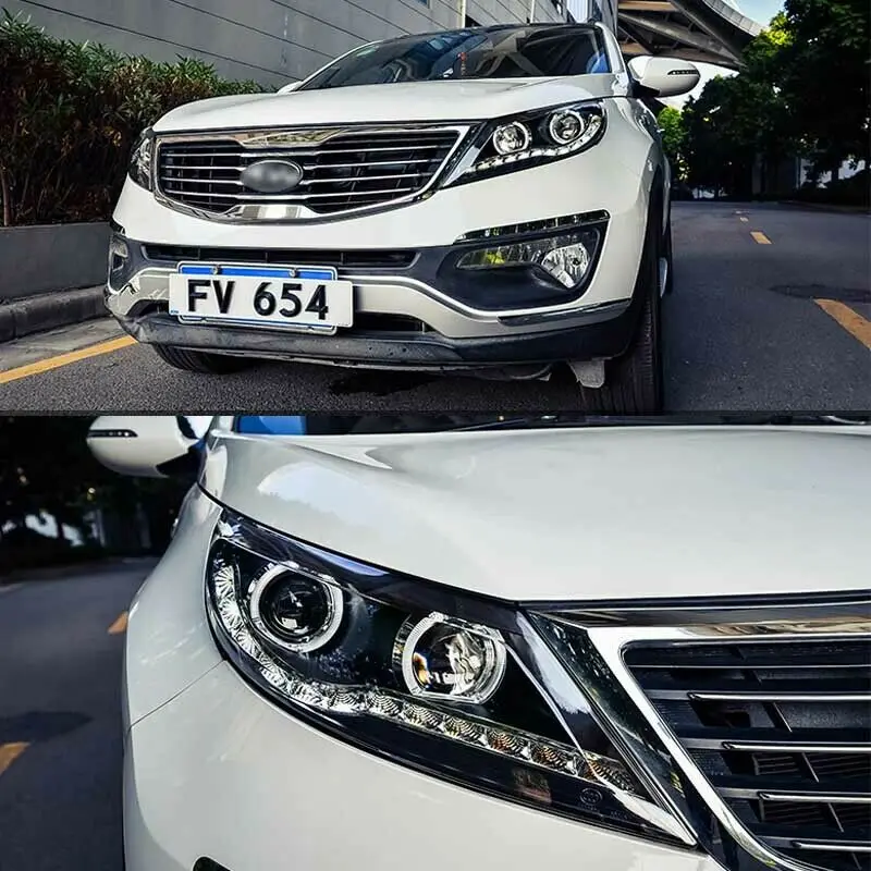 Динамический поворотный сигнал светодиодные фары DRLs линзы проектора Bi Xenon