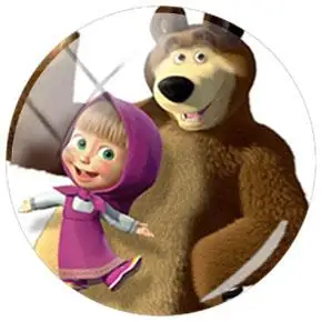 MS91 JWEIJIAO мультфильм аниме Litte девушка и животное большой коричневый Медведь DIY стекло кабошон узор купол демонстрационная плоская задняя часть ювелирных изделий - Цвет: MS91