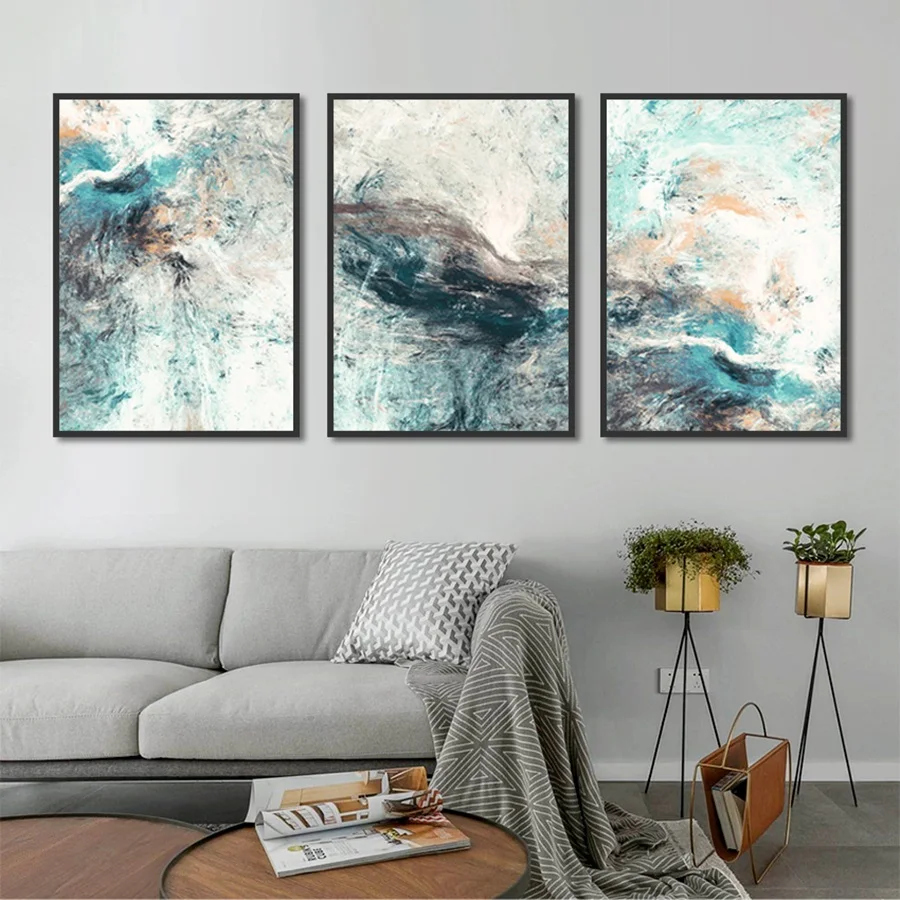 Современное минималистичное абстрактное искусство Тройная декоративная