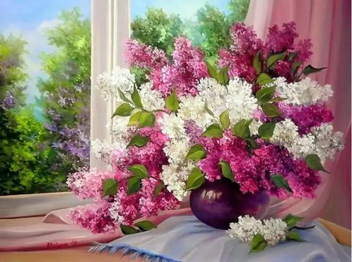 Новинка 5D алмазная вышивка "сделай сам" Натюрморт цветка Алмазная вышивка крестиком полная Дрель Стразы Мозаика Декор fc199 - Цвет: Светло-серый