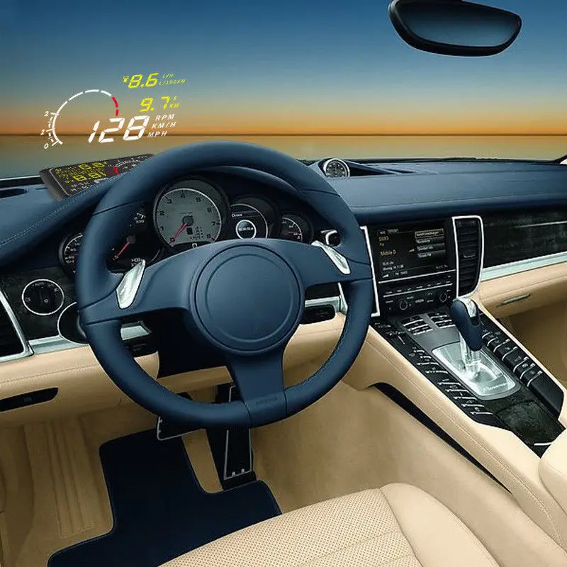 Автомобильный дисплей HUD OBD с разъемом OBD2 Интерфейс авто параметры вождения