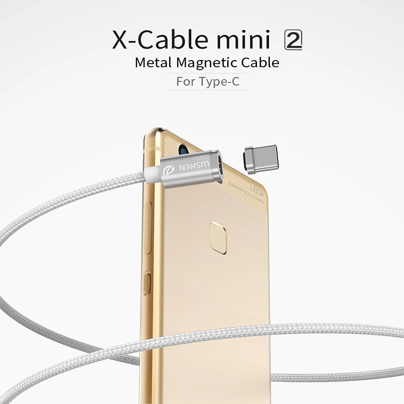 Магнитный зарядный кабель WSKEN Mini 2 usb type C Micro USB для быстрой зарядки samsung galaxy S9 S8 huawei для iPhone USB-C
