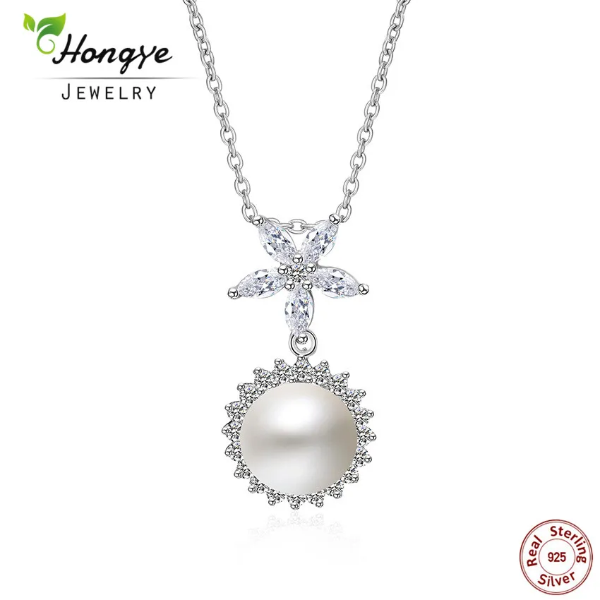 

Hongye 2020 модные ожерелья с натуральным жемчугом для женщин, ювелирные изделия из стерлингового серебра 925 пробы, серебряные цепочки, жемчужны...