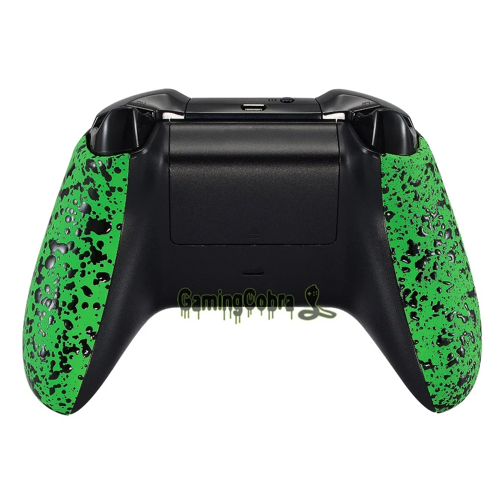 eXtremeRate Textured Green Back Panels Non-slip Side Rails 3D Splashing Handles for Xbox One X &amp S Controller | Электроника