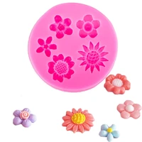 flower shape 3d fondant cake silicone mold for polymer clay molds kitchen chocolate pastry candy making decoration tools f1140