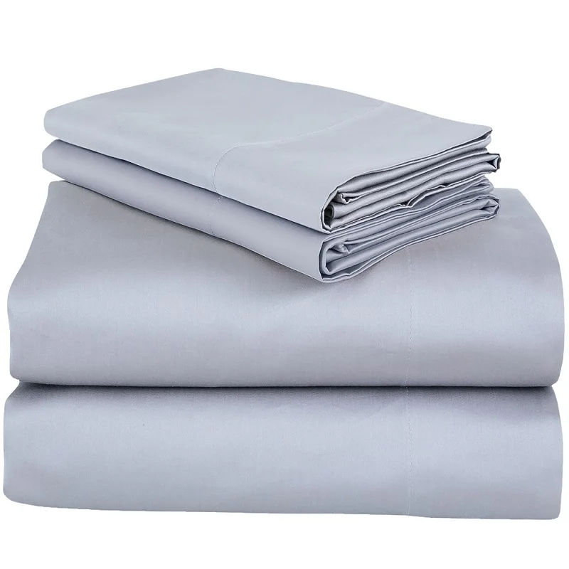 Light Grey PHF 800 нитей хлопковая простыня в египетском стиле, комплект атласной ткани с глубоким карманом, уютная, прочная, устойчивая к морщинкам, 4 штуки, Королевский размер, серый цвет - Цвет: Light Grey