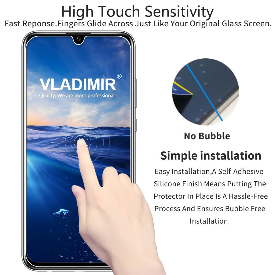 Vladimir 9H 2.5D Not Full Cover Clear Tempered Glass for Huawei Honor 10 Lite Screen Protector Protective Film | Мобильные телефоны
