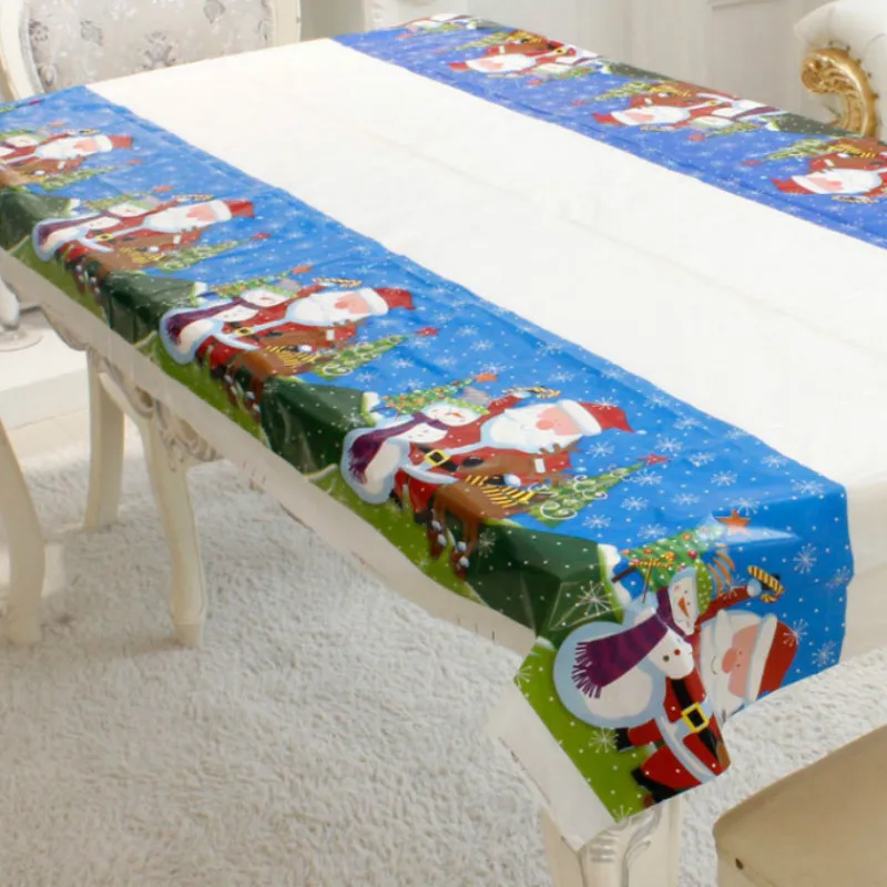 Santa Claus 180 см рождественские украшения, Рождественская скатерть, прямоугольные ПВХ вечерние скатерти для дома, кухни, обеденного стола, украшения на год - Цвет: Santa Claus