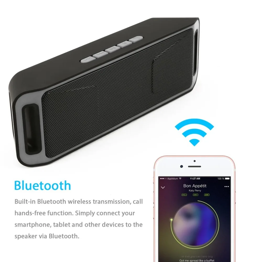 S208 Bluetooth динамик беспроводной Recharegable стерео громкоговорители USB зарядка мини FM