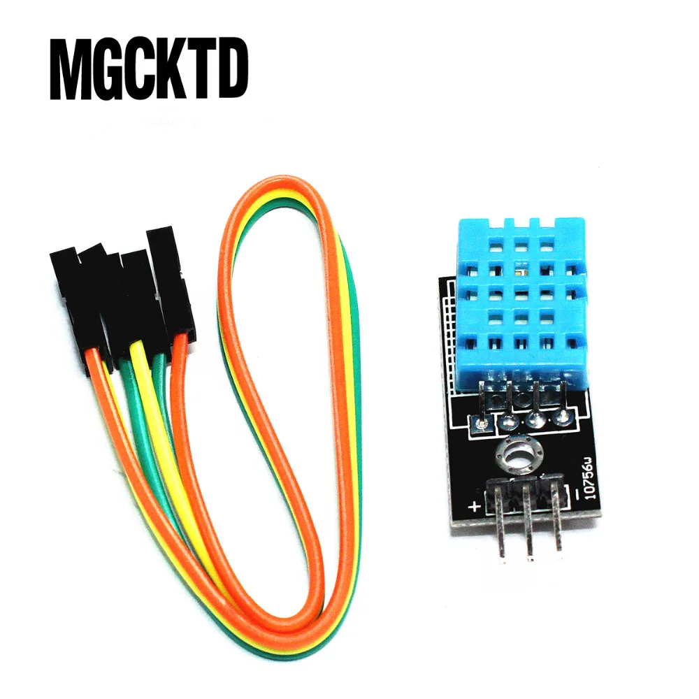 Модуль датчика температуры и относительной влажности DHT11 с кабелем для Arduino 20 шт. -