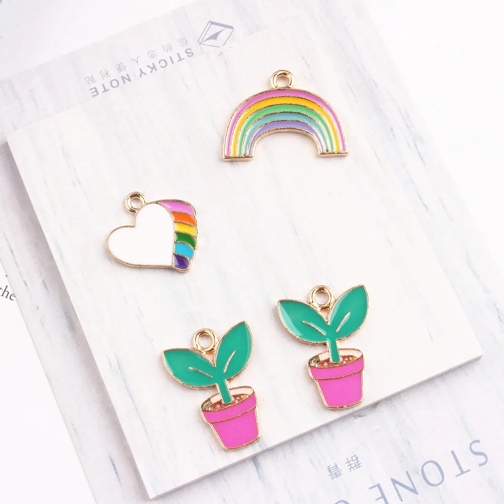 

3 вида стилей, эмалированные подвески, сплав, Висячие Подвески для DIY, женское ожерелье, браслет, кулон, ювелирное изделие, 20 шт./лот