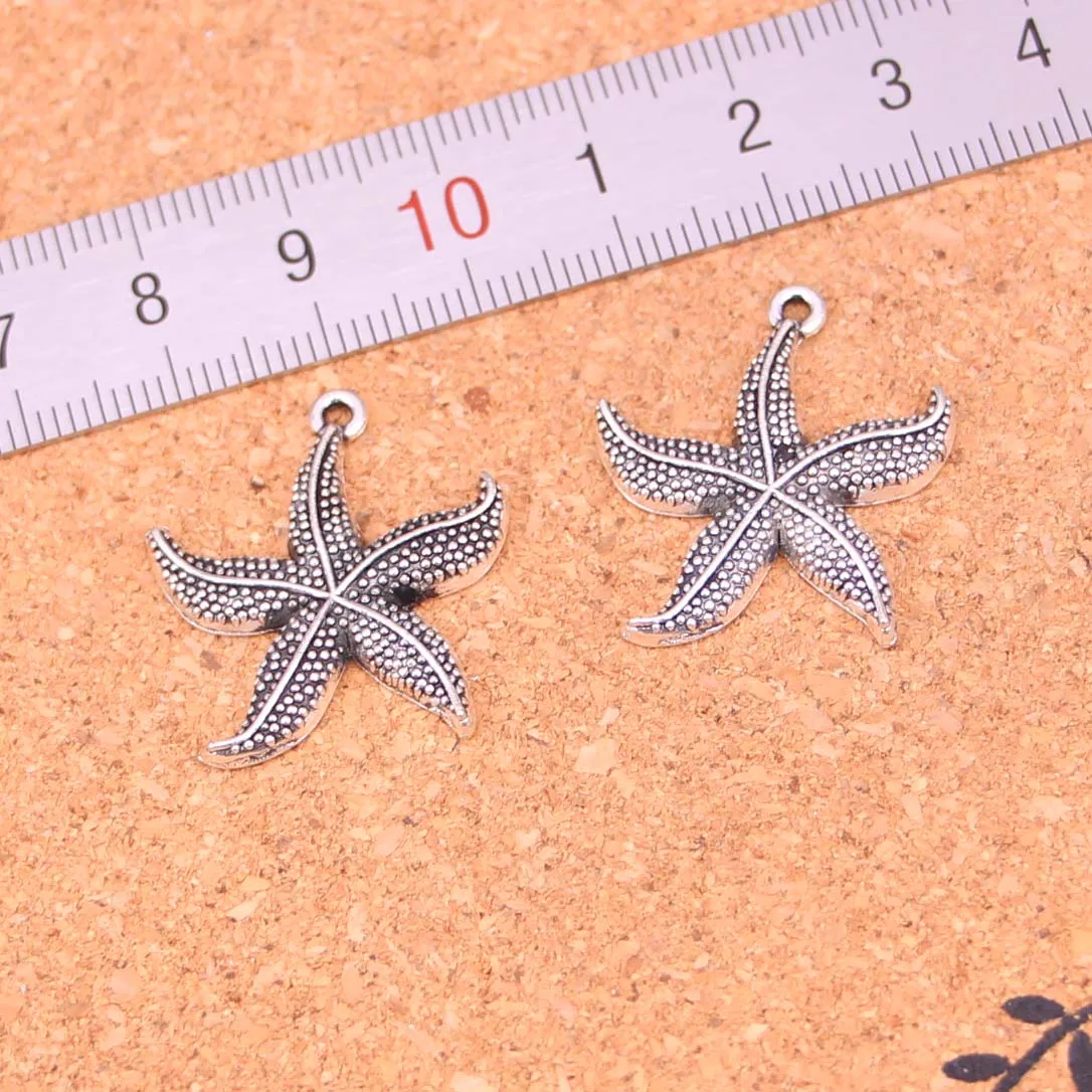 55 шт. посеребренные Подвески в виде морской звезды |