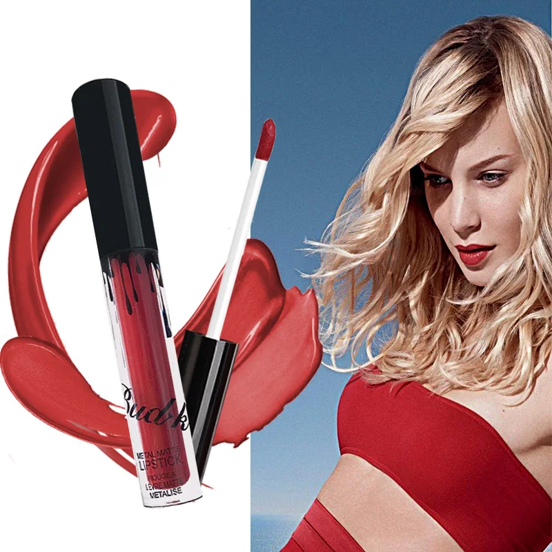 Бутон к 2018 матовая помада Матовая жидкая + карандаш для губ фиолетовый красный