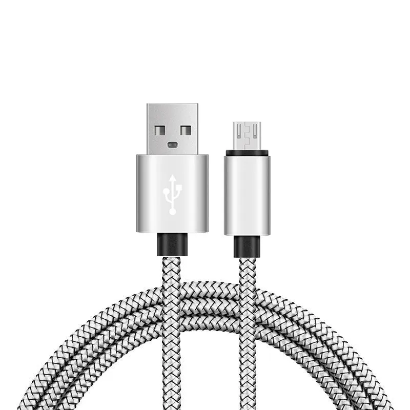 Only 2M silver 20 см нейлон quick charge Micro USB 2,0 Зарядное устройство для Samsung Galaxy J3 J5 J7 j4 j6 j8 s4 s6 Примечание 3 4 moto x lg g2 g3 g4 - Тип штекера: Only 2M silver