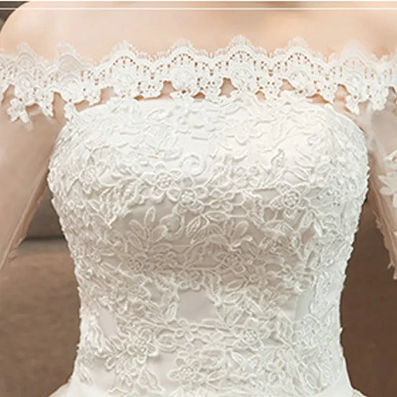 Ламия 2021 Винтаж свадебное платье Vestido De Noiva половина с кружевными рукавами Для