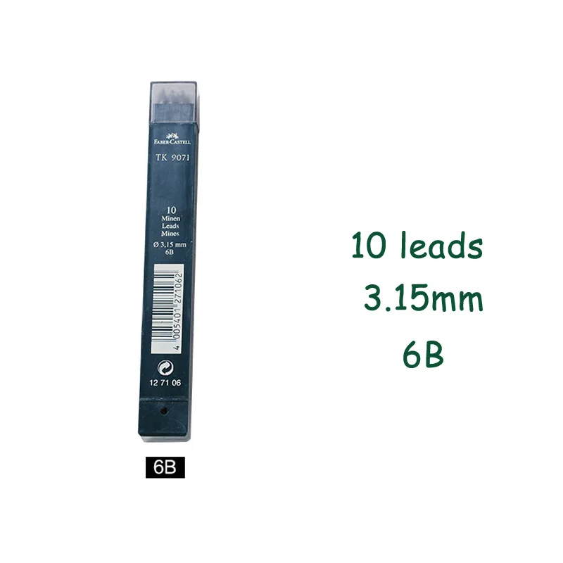 Faber Castell клатч карандаш TK 9400 2/3. 15 мм чертёжные механические/автоматические карандаши 3 H/5B/6B; включает 2 H/3B/F/H/5B/6B свинцовый стержень - Цвет: 1pc 3.15mm 6B