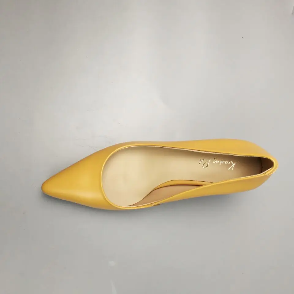 

Krazing pot 2020 Spring Summer genuine leather solid hollywood thin high heels pointed toe shallow nude office lady pumps L02