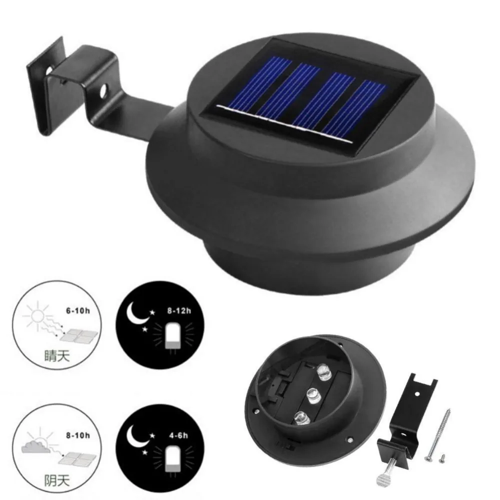 3 светодиодный солнечный светильник желоб белый забор вкл/выкл открытый ing Двор