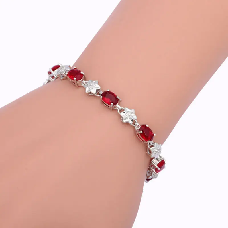 ROLILASON Королевский гранат ювелирные изделия Красный Циркон нежный Стиль