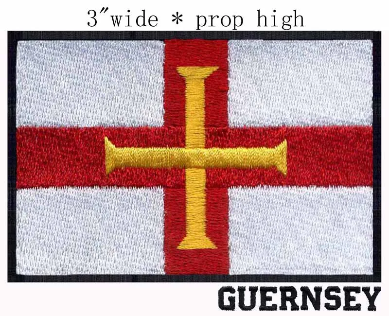 

Гернсей, вышитая нашивка с флагом 3 дюйма, широкий значок для одежды