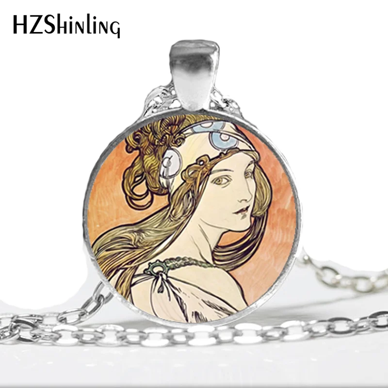 NS 00573 Новая мода Alfons ожерелье Mucha Alphonse ювелирные изделия стеклянный купольный