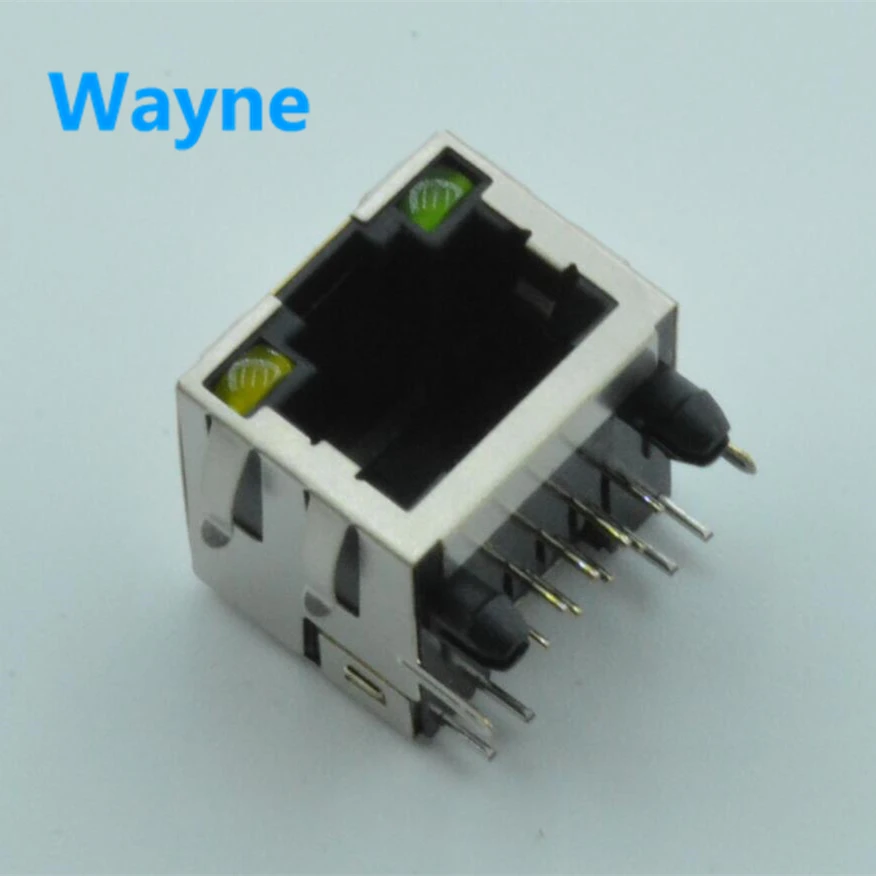 RJ45 interface 8P8C socket 56 Incidental lamp Shield network 90 degree horizontal | Электроника