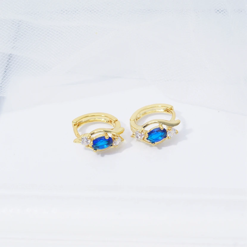 Женские Геометрические серьги-кольца позолоченные серьги с кристаллами