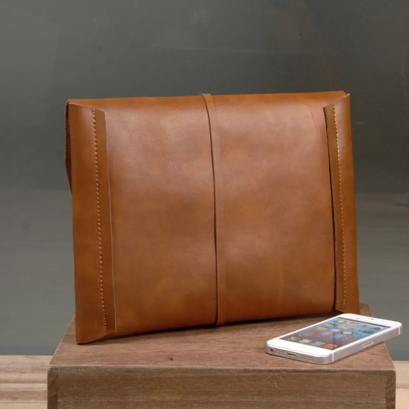 Korean version of the original envelope bag business clutch first layer leather retro package tide male bags handbag | Аксессуары для