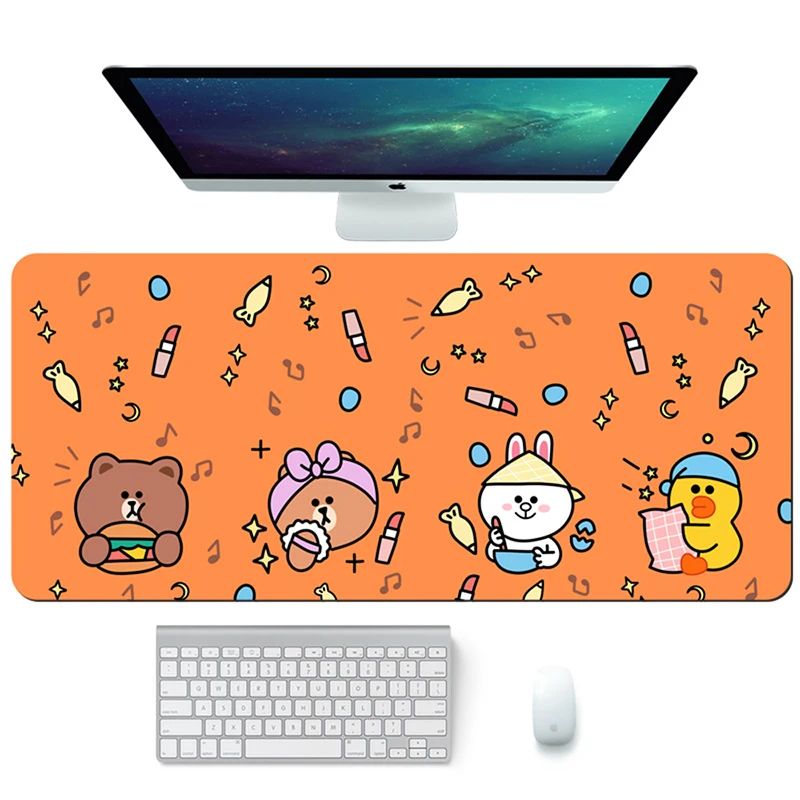 Игровой коврик для мыши с коричневым медведем, красочный Коврик для мыши, коврик для клавиатуры, коврик для ноутбука, коврик для мыши для игр