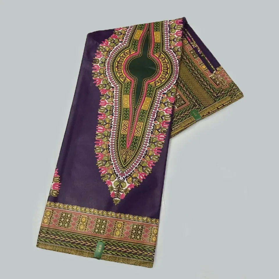LSDK-13 фиолетовый африкаснкая ткань с рисунком java Дашики Аутентичные Этническая