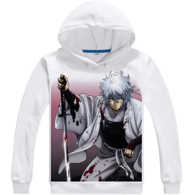 Gintama Silver Soul Толстовка Аниме Костюм Саката гинтоки Пуловер с рисунками из