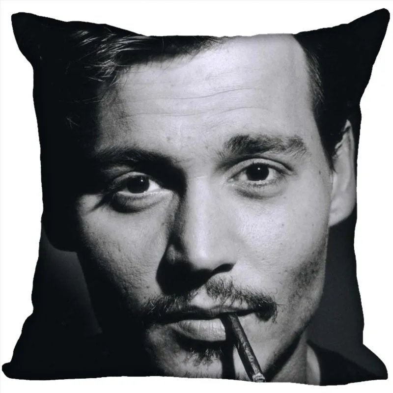 Пользовательские фильмы звезды наволочки на подушку с принтом «Johnny Depp» квадратная наволочка Рождество на молнии наволочка 40*40 см, 45*45 см(с одной стороны - Цвет: Pillowcase 10