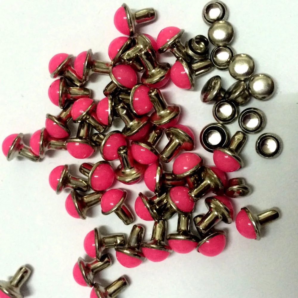 Круглые детские розовые акриловые заклепки 100 шт./лот 6 5 мм кожаные в стиле панк