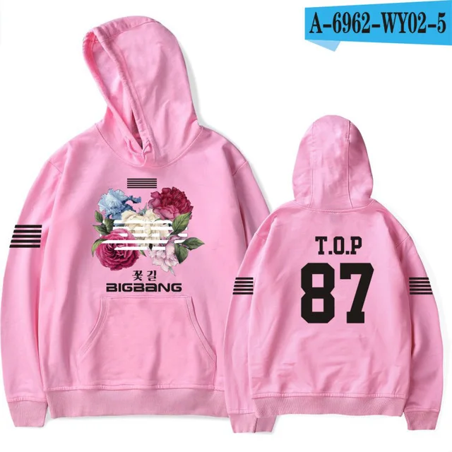 pink Bigbang big bang bangtan Толстовка kpop Корейская harajuku Толстовка moletom feminino Модная брендовая куртка пальто размера плюс 4xl - Цвет: pink