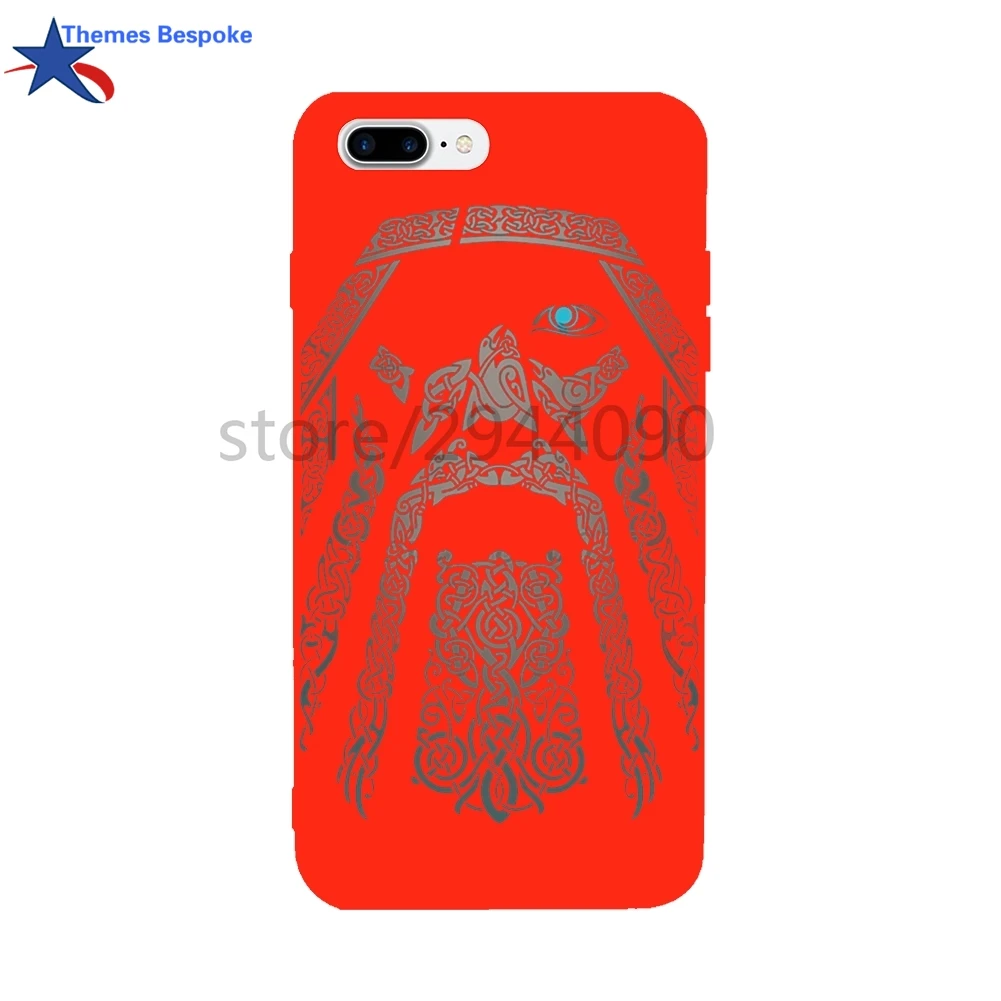 Odin Викинги для iphone 7/8 plus Мода печатным рисунком Мягкие TPU Карамельный цвет Чехлы