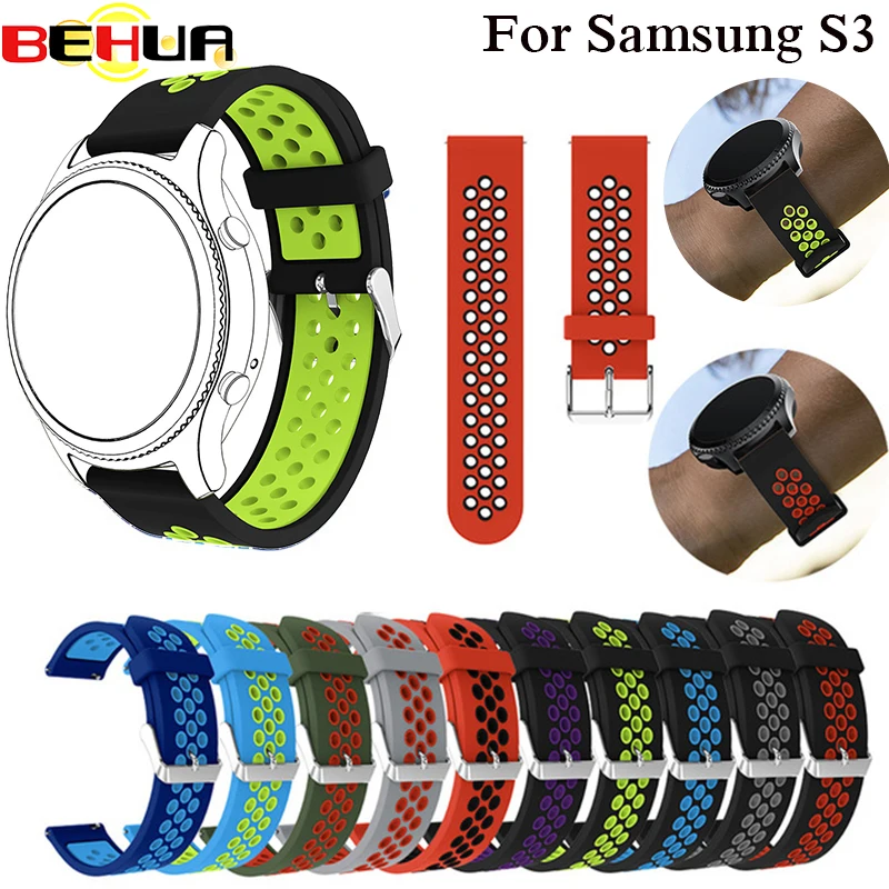 

Rubber Wrist Strap for Samsung Gear S3 Frontier Silicone Watch Band for Samsung Gear S3 Classic Bracelet Replacement Band 22mm