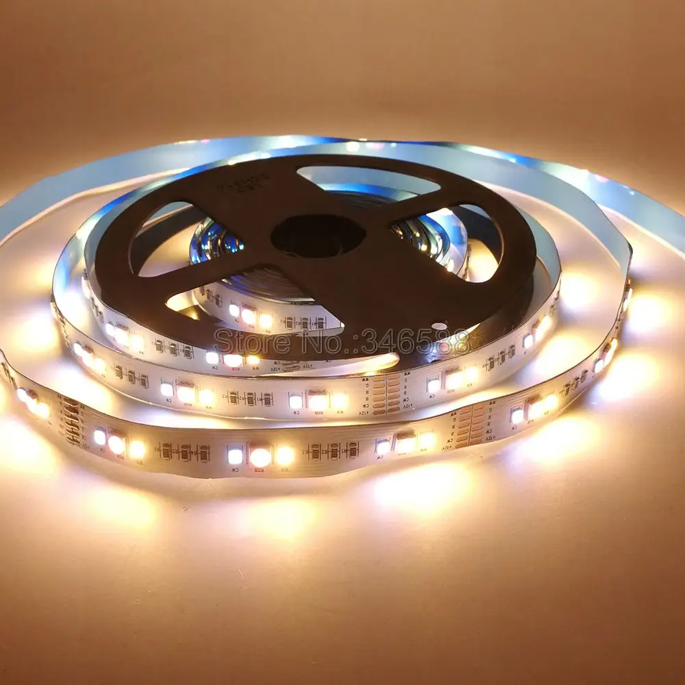 5 м DC12V RGB+ CCT светодиодный светильник 5050 RGB+ 2835 холодный белый и теплый белый SMD IP20 не водонепроницаемый RGBCCT полоса