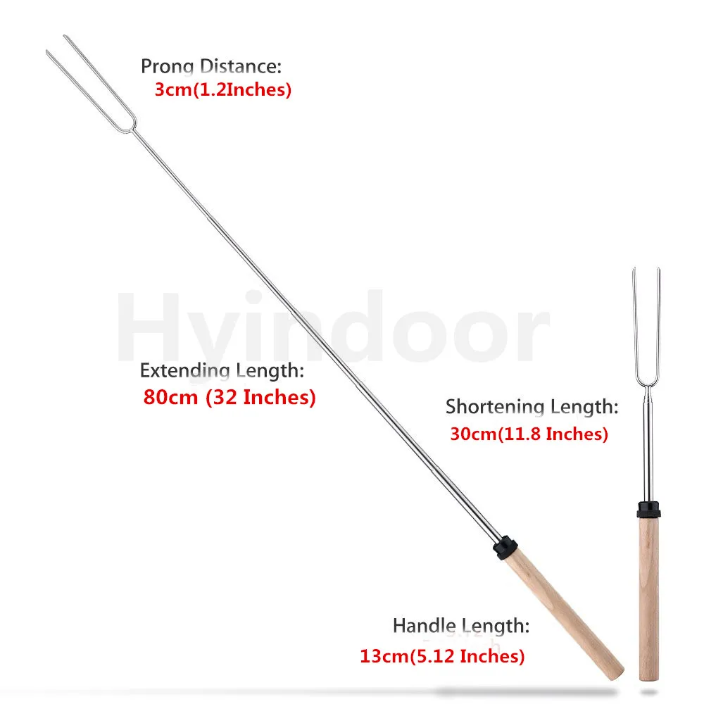 8 шт. в упаковке телескопические палочки для жарки и барбекю с деревянной ручкой