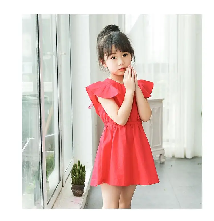 2017 летнее платье Новинка Повседневная хлопковая детская одежда для девочек