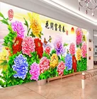 DIY Алмазная вышивка, набор для рисования с круглыми камнями и полотном с цветущими Роскошные пионы доя больших полных Стразы 5D алмазная живопись Вышивка крестиком, рукоделие