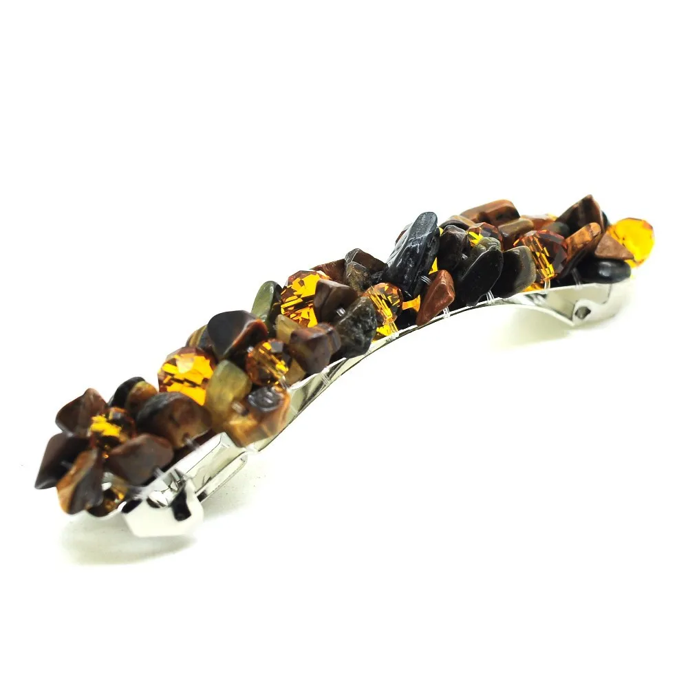 tiger eye Украшения для волос Свадебные аксессуары для волос каменный головной убор романтическая кружевная одежда для волос кварцевые свадебные аксессуары для волос для невесты - Окраска металла: tiger eye