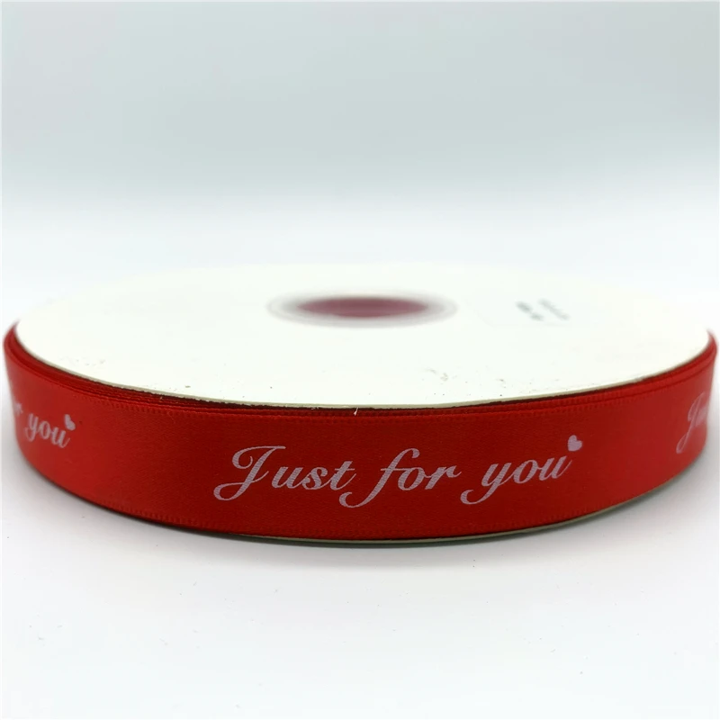 Red 5 ярдов/партия 20 мм полиэфирная лента с принтом "Just For You" ручной работы Романтический Подарочный упаковочный ремень для свадебных украшений - Цвет: Red