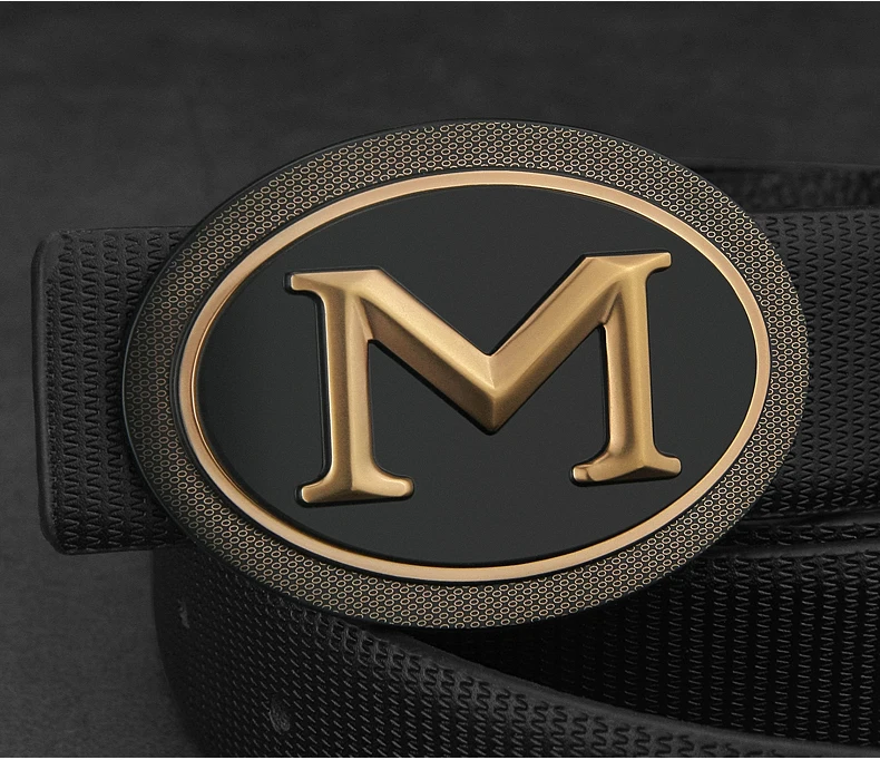Casual off white letter M men genuine leather belt fashion luxury brand fancy vintage jeans waist belt cintos para hombre marca