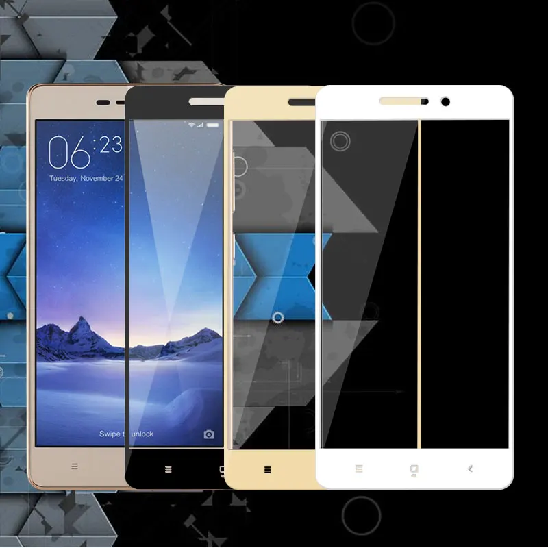 Полное покрытие закаленное стекло для Redmi 3 Pro Защитная пленка экрана Xiaomi Hongmi